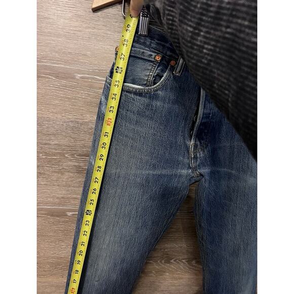 RE/DONE Levi’s Jeans Women's 23 Blue 501 High Rise Skinny Distressed Butterfly - Picture 4 of 10